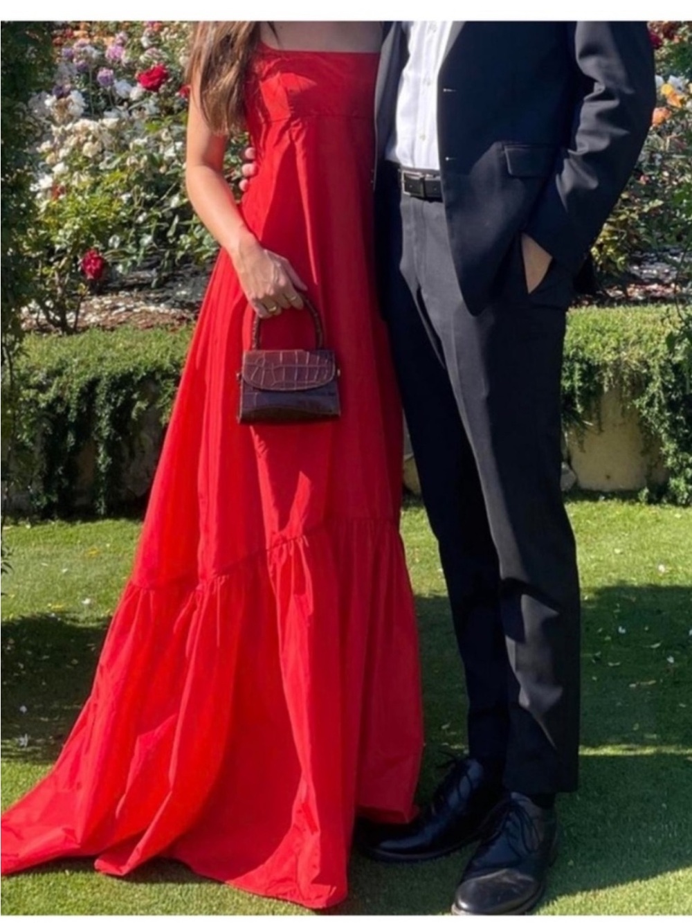 Staud The Florence Gown in Hibiscus Red M/US6-8